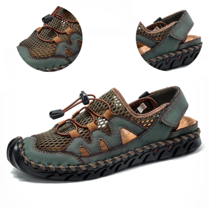 Men's Summer Outdoor Hand Stitching Breathable Mesh Casual Soft Sandals-caipcmall
