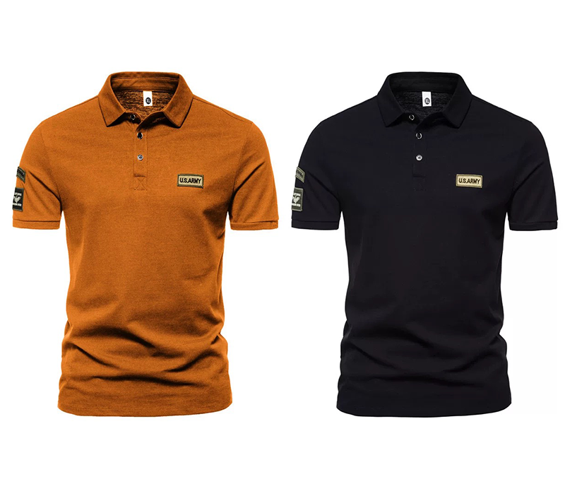 MARCO LUCA | Embroidered men's short-sleeved polo shirt