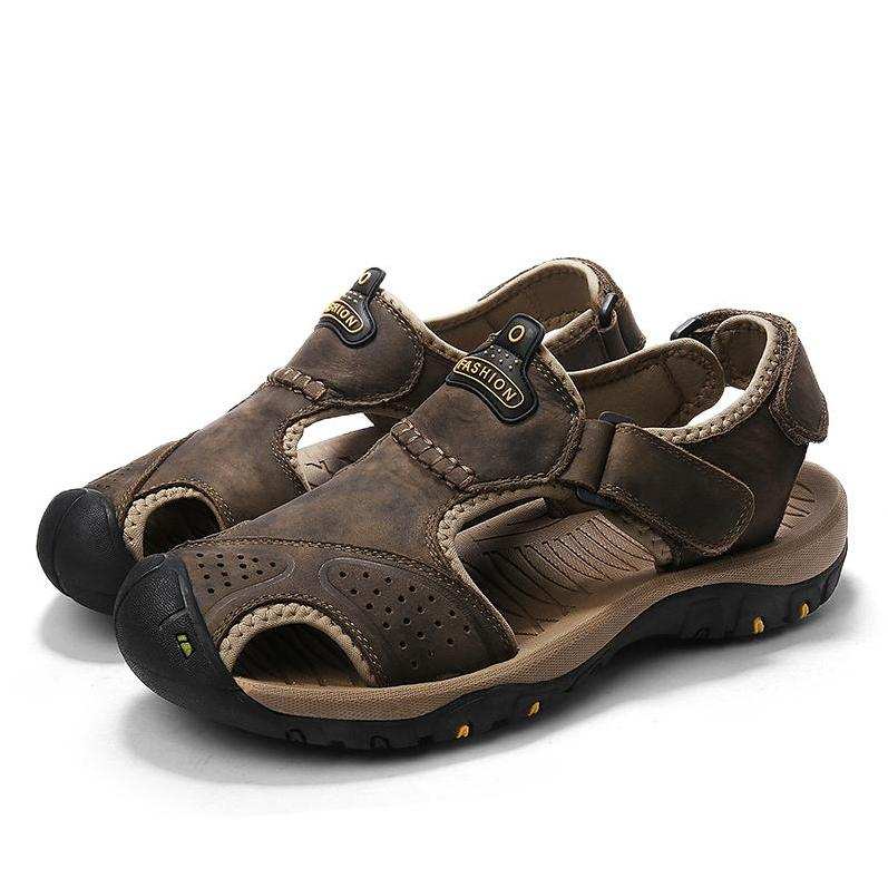 Men's Summer Breathable Leather Casual Outdoor Beach Sandals-caipcmall