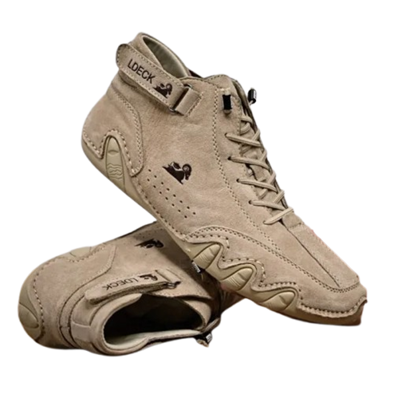 Unisex Italian Handmade Suede Velcro High Boots