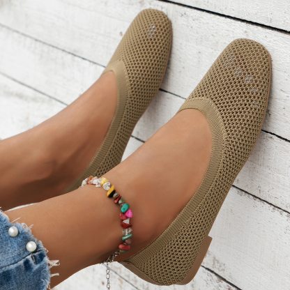 Women's Ballet Comfortable Soft Breathable Non-Slip Orthopedic Slip-On Flat Shoes-caipcmall