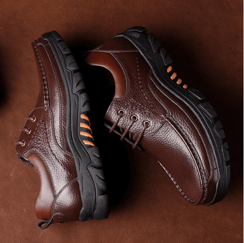Mens Waterproof Non Slip Soft Sole Casual Genuine Leather Oxfords-caipcmall