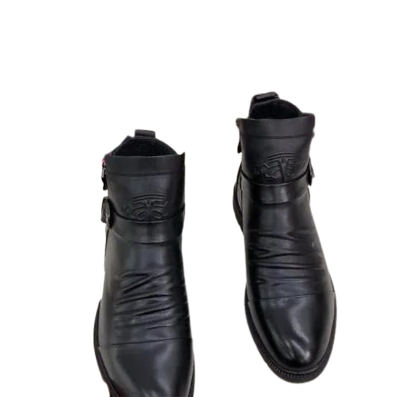Italian Hand-embossed Zipper Martin Boots