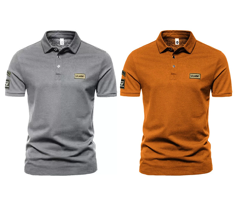 MARCO LUCA | Embroidered men's short-sleeved polo shirt