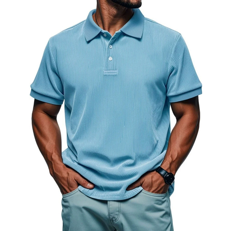 MARCO LUCA | Men's loose short-sleeved lapel shirt