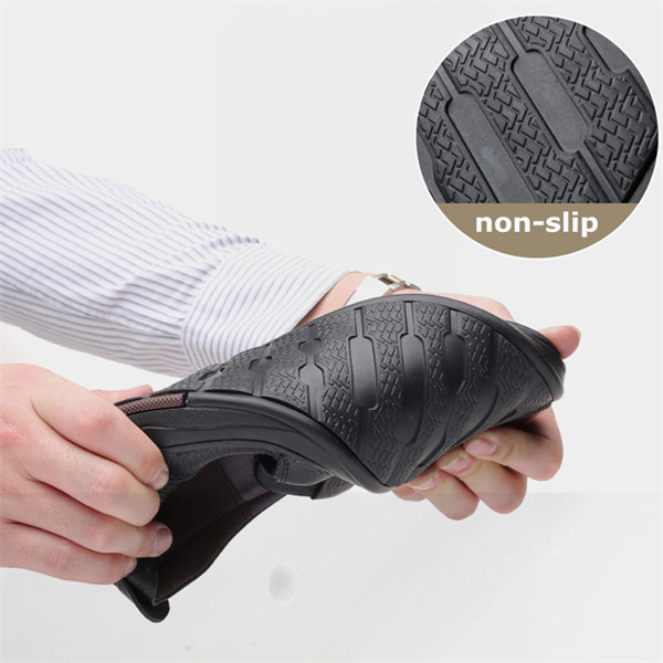 Mens Genuine Leather Soft Insole Anti-slip Casual Business Loafers-caipcmall