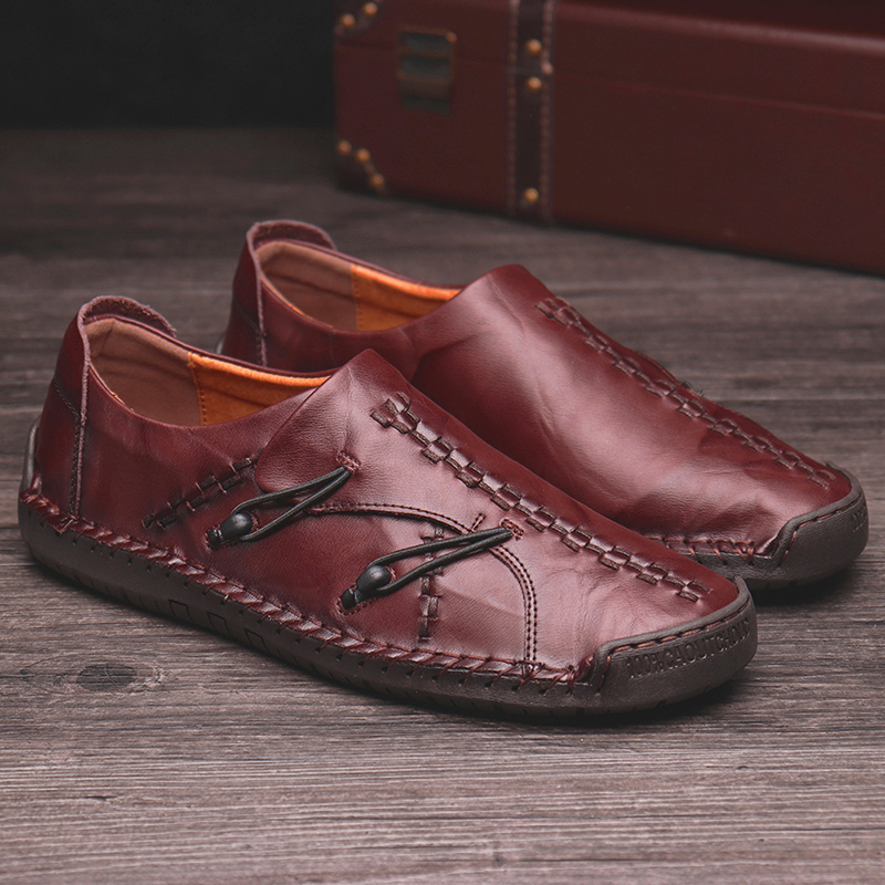 2023S Mens Genuine Leather Comfy Soft Sole Slip On Loafers-caipcmall