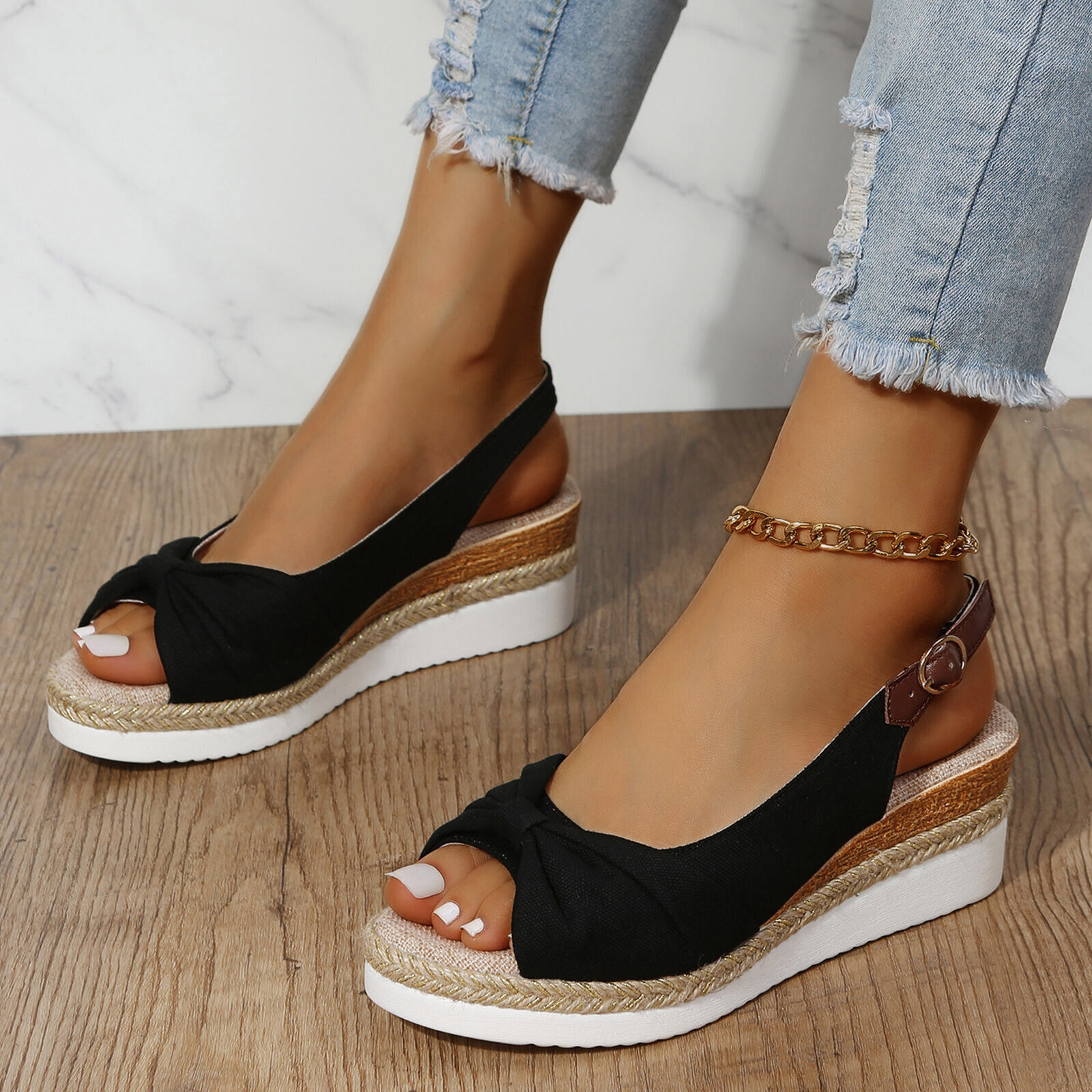 🔥Last Day Promotion 50% OFF - ComfyStep | Women's Sandals for Bunions Ladies Fashion Summer Solid Color Fabric Casual