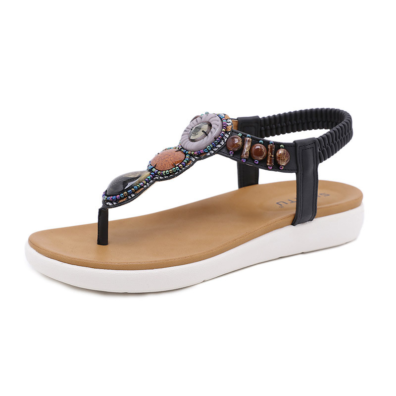 Bohemian Style Elastic Band Comfortable Flip-Flop Women's Shoes