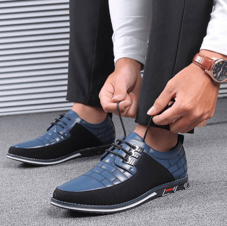 🎉Men Splicing Non Slip Business Casual Comfortable Leather Oxfords-caipcmall