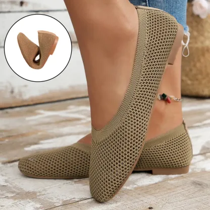 Women's Ballet Comfortable Soft Breathable Non-Slip Orthopedic Slip-On Flat Shoes-caipcmall
