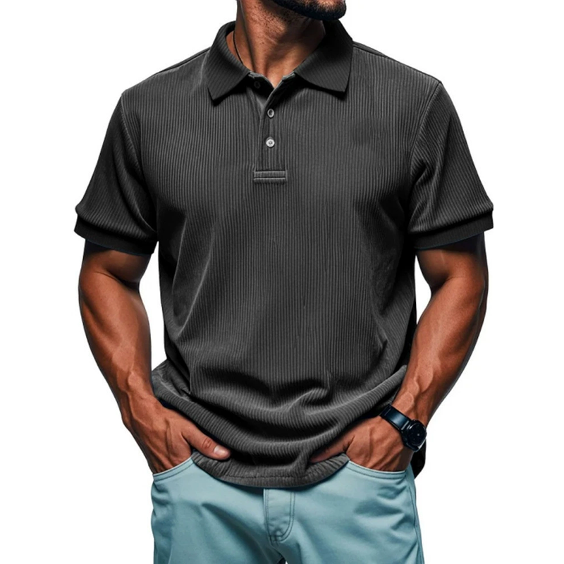 MARCO LUCA | Men's loose short-sleeved lapel shirt