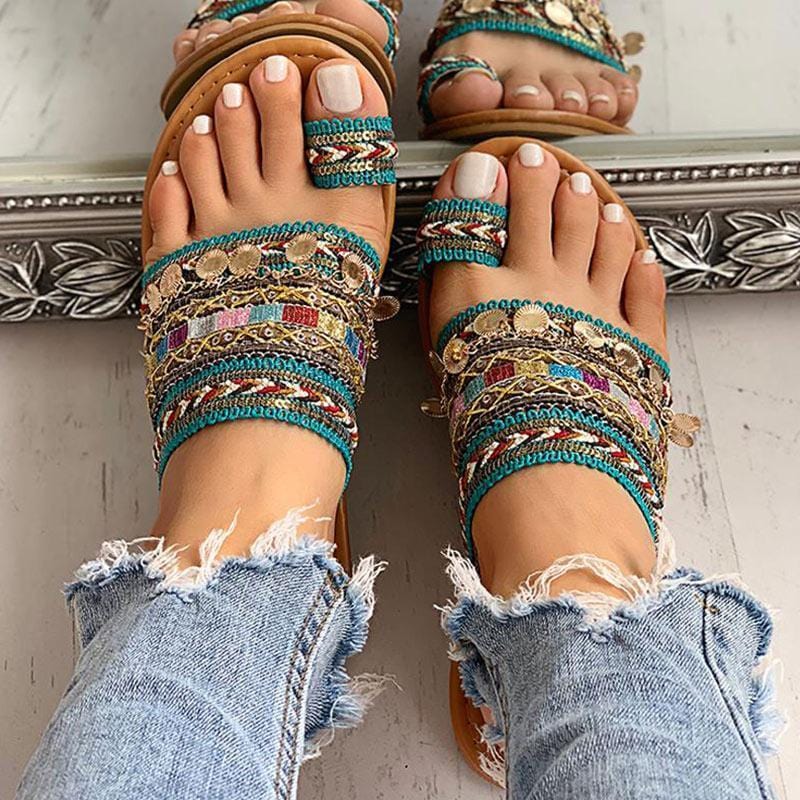 2024 Boho Style Toe Ring Sandals