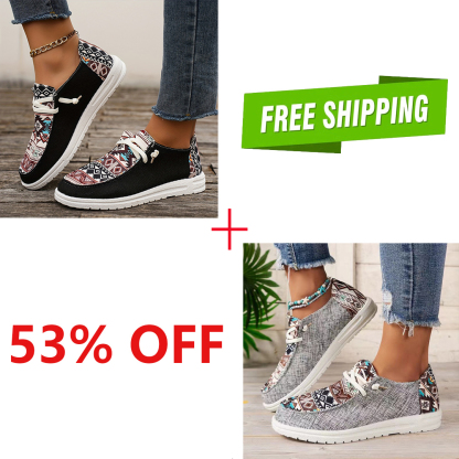 Women's Casual Comfy Tribal Pattern Canvas Shoes-caipcmall