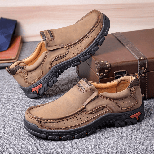 🔥Men's Casual Non-Slip Comfy Breathable Leather Slip On Lofers