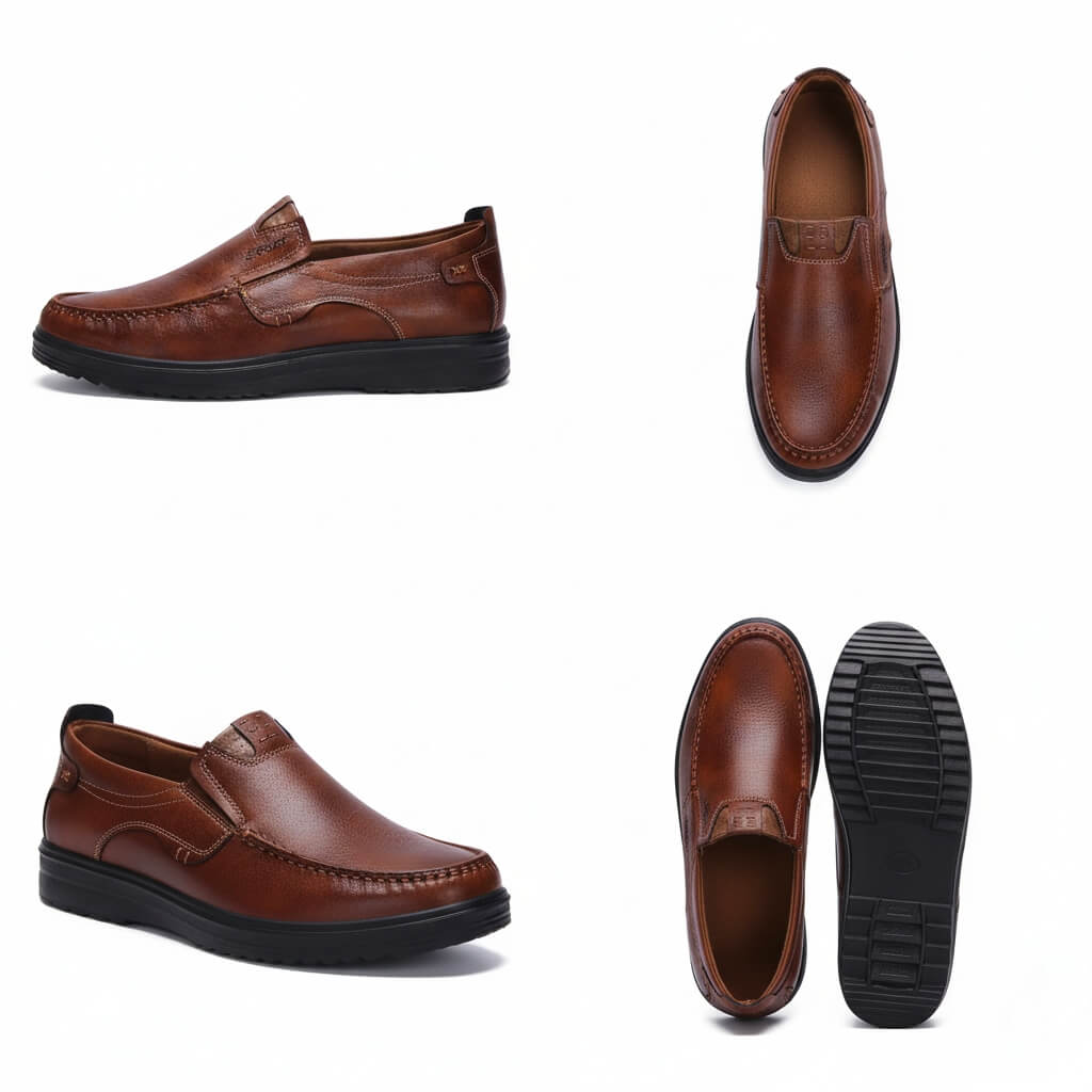 Last Day 50% OFF🔥Men's Premium Leather Lightweight Hands Free Slip-on Loafers