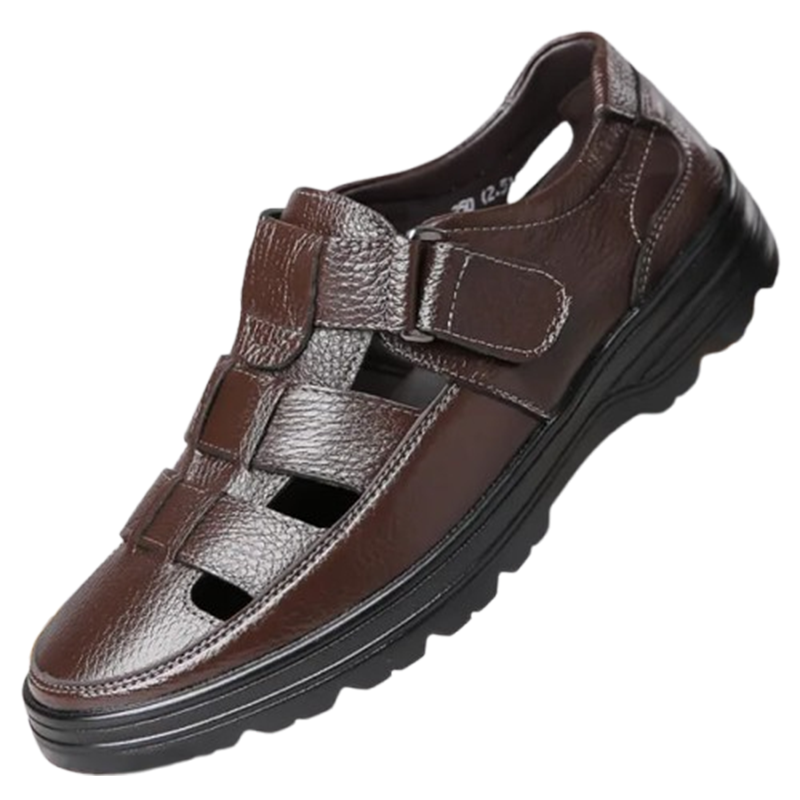Men's outdoor casual genuine leather comfortable non-slip sandals