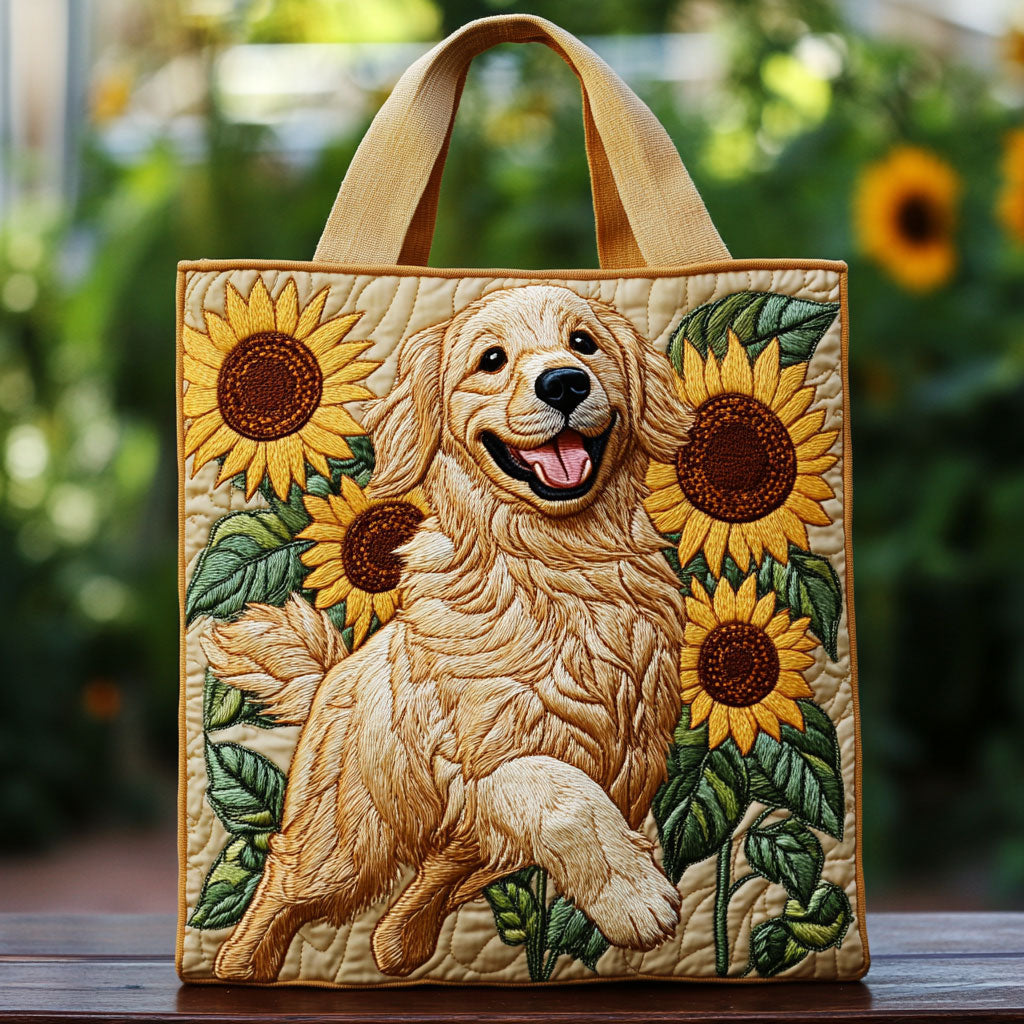 Golden Garden Quilted Tote Bag