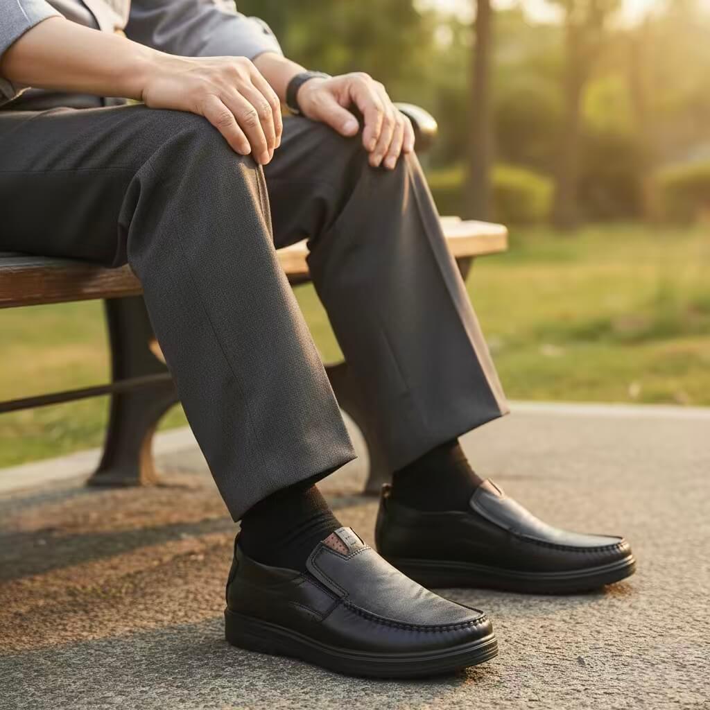 Last Day 50% OFF🔥Men's Premium Leather Lightweight Hands Free Slip-on Loafers