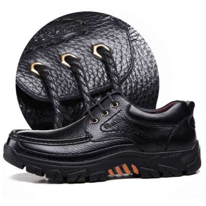 Mens Waterproof Non Slip Soft Sole Casual Genuine Leather Oxfords-caipcmall