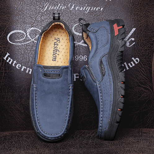 🔥Men's Casual Non-Slip Comfy Breathable Leather Slip On Lofers