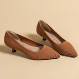 Orthoture's Casual Knit Kitten Heel Pumps for Women-caipcmall