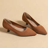 Orthoture's Casual Knit Kitten Heel Pumps for Women-caipcmall