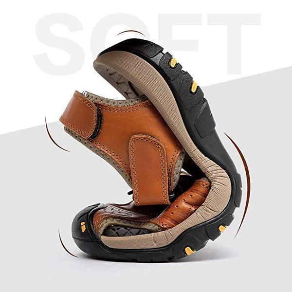Men's Summer Breathable Leather Casual Outdoor Beach Sandals-caipcmall