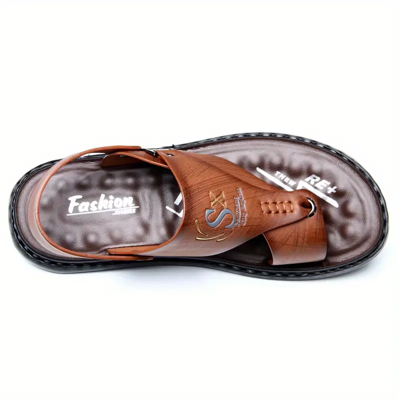 🔥LAST DAY 50% OFF - Men's Large Size Soft Leather Breathable Outdoor Beach Sandals Slippers-caipcmall