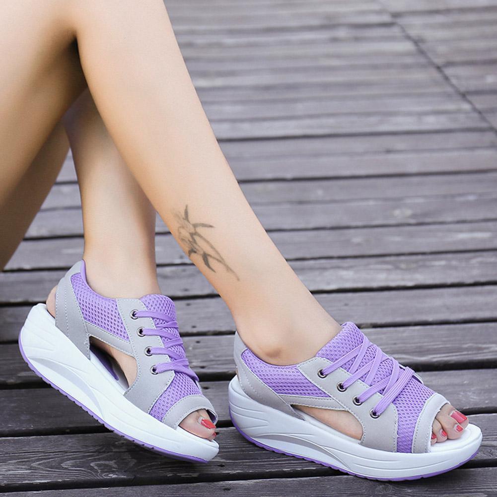 FUMOOD Platform Sandals Platform Wedge Breathable Rocking Shoes, Comfortable Sports Casual Women's Shoes