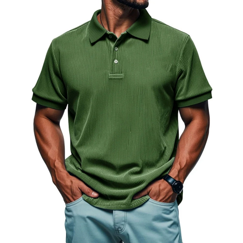 MARCO LUCA | Men's loose short-sleeved lapel shirt