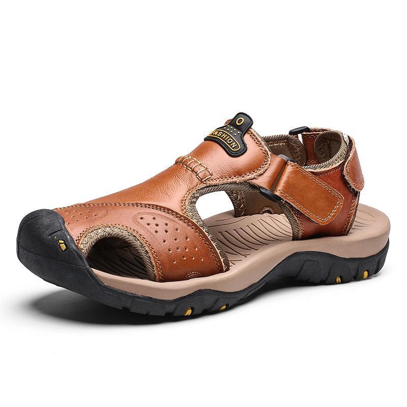 Men's Summer Breathable Leather Casual Outdoor Beach Sandals-caipcmall
