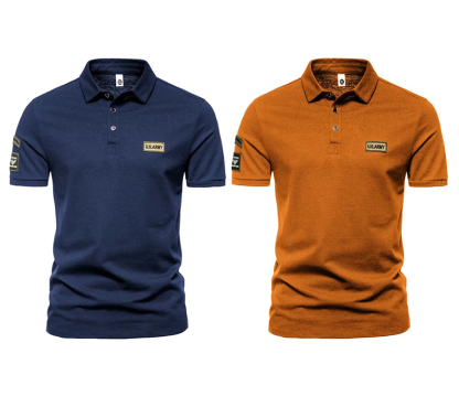 MARCO LUCA | Embroidered men's short-sleeved polo shirt