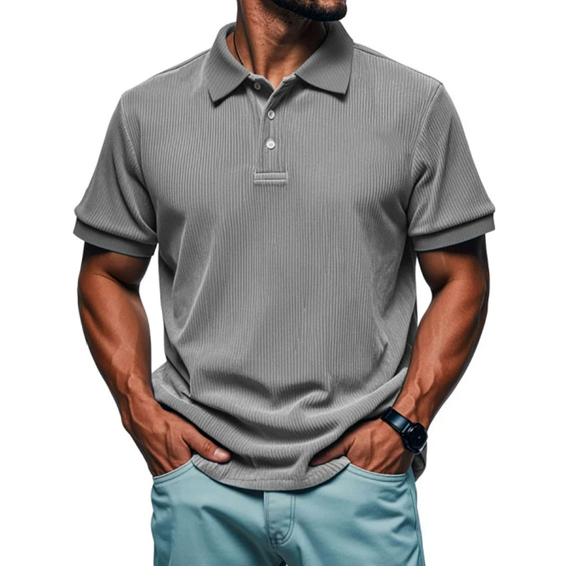 MARCO LUCA | Men's loose short-sleeved lapel shirt