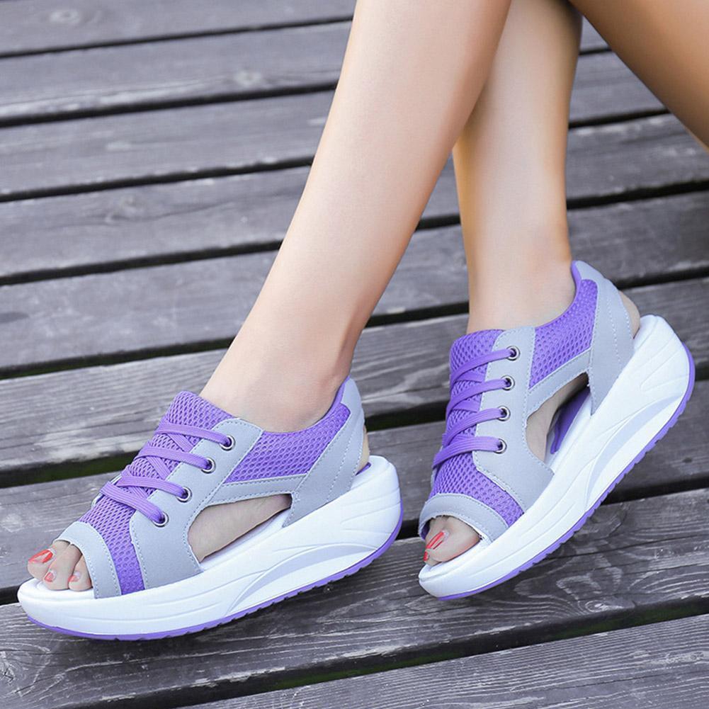 FUMOOD Platform Sandals Platform Wedge Breathable Rocking Shoes, Comfortable Sports Casual Women's Shoes