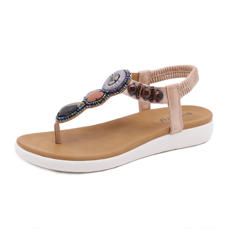 Bohemian Style Elastic Band Comfortable Flip-Flop Women's Shoes