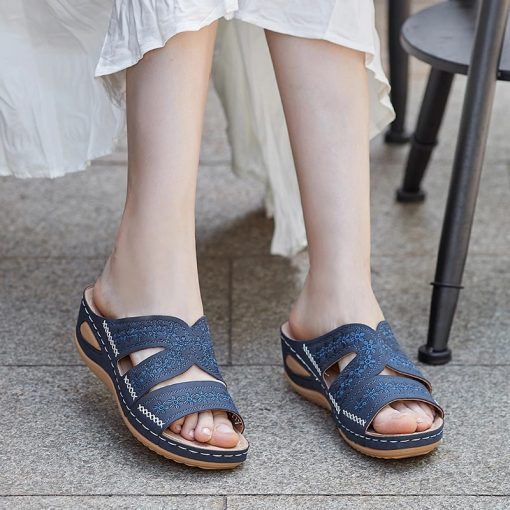 2023 Women’s Premium Orthopedic Open Toe Wedge Sandals Slippers
