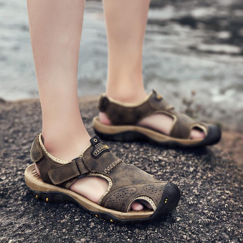 Men's Summer Breathable Leather Casual Outdoor Beach Sandals-caipcmall