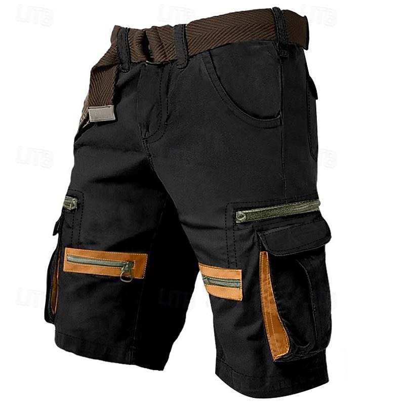 Men's outdoor multi-pocket cropped overalls
