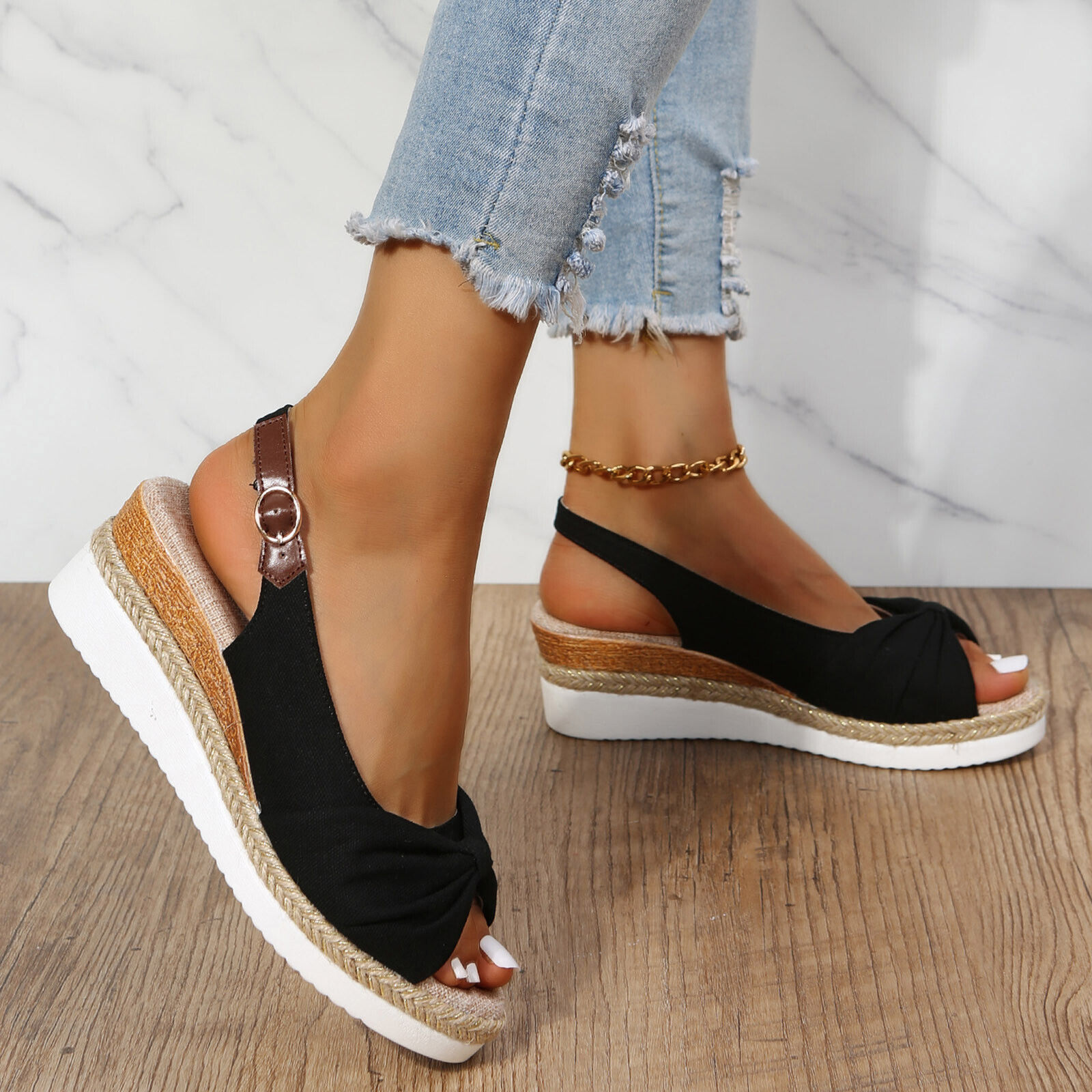 🔥Last Day Promotion 50% OFF - ComfyStep | Women's Sandals for Bunions Ladies Fashion Summer Solid Color Fabric Casual