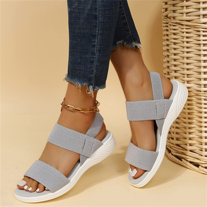 Womens Comfy Breathable Knit Sandals Casual Stretch Open Toe Walking Shoes