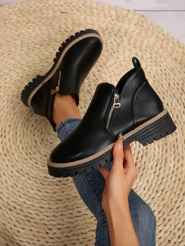 Women's Fashionable Solid Color Orthopedic Ankle Boots
