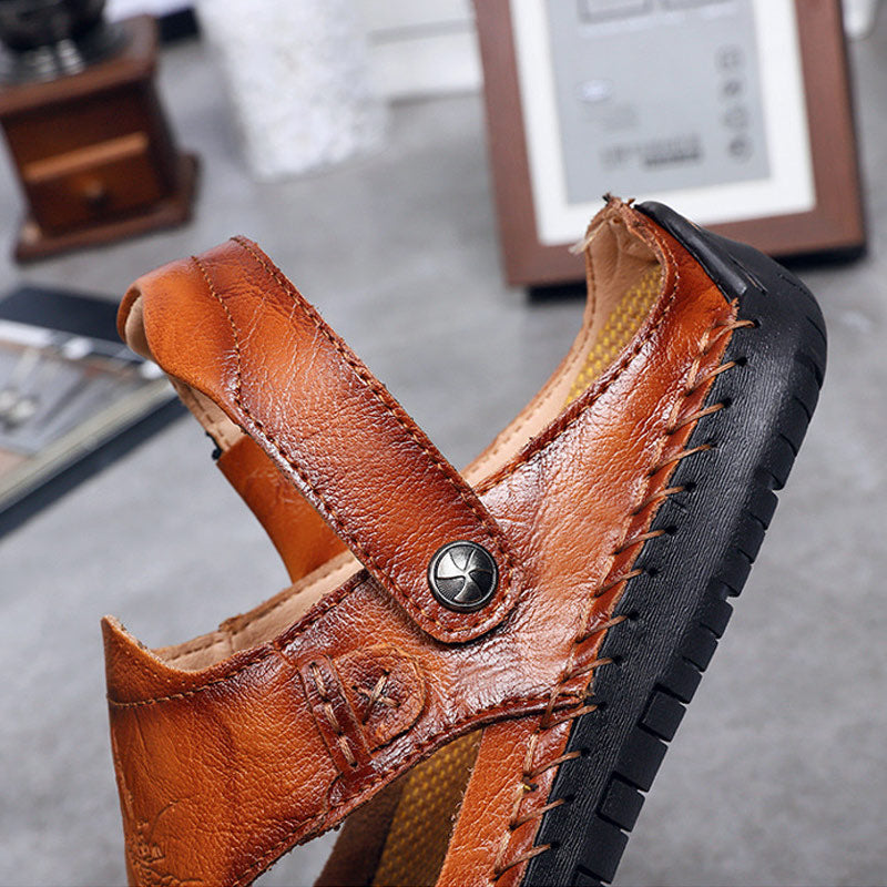 🔥HOT SALE🎁--50% OFF 🎉 Men's Casual Breathable Leather Sandals-caipcmall