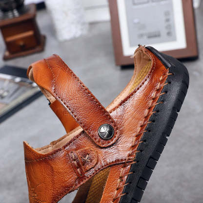🔥HOT SALE🎁--50% OFF 🎉 Men's Casual Breathable Leather Sandals-caipcmall