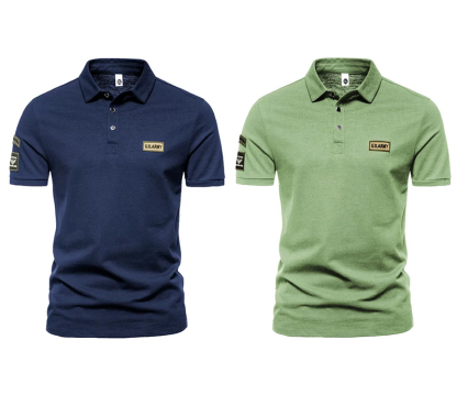 MARCO LUCA | Embroidered men's short-sleeved polo shirt