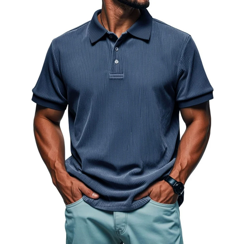 MARCO LUCA | Men's loose short-sleeved lapel shirt