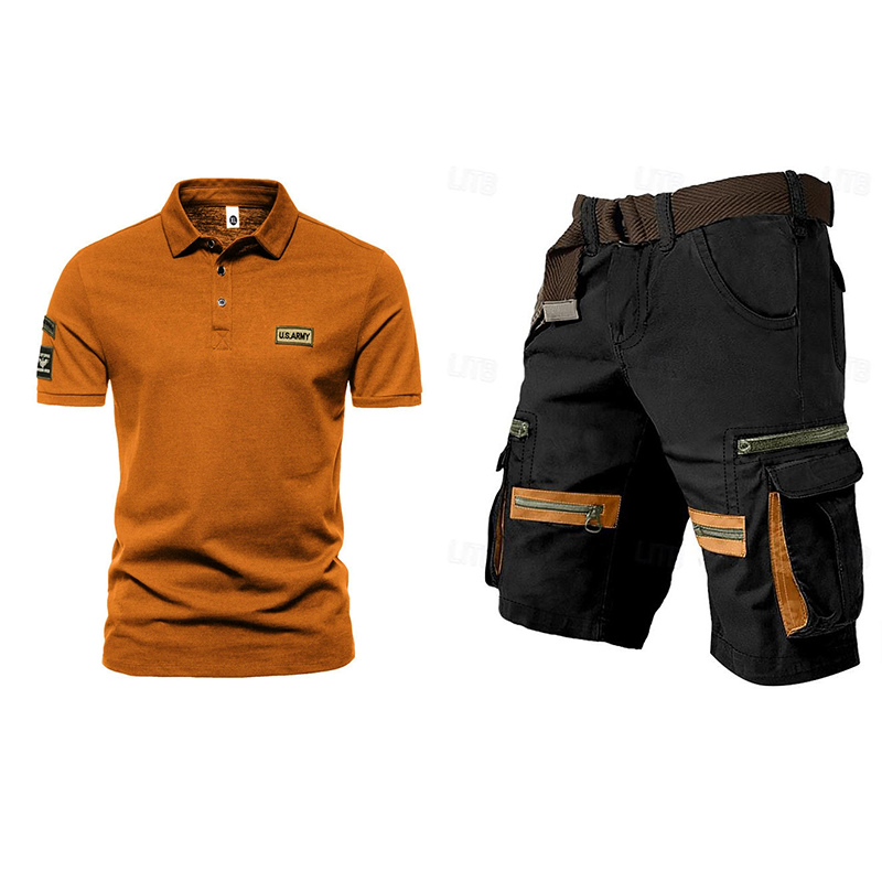 Men's outdoor multi-pocket short work suit