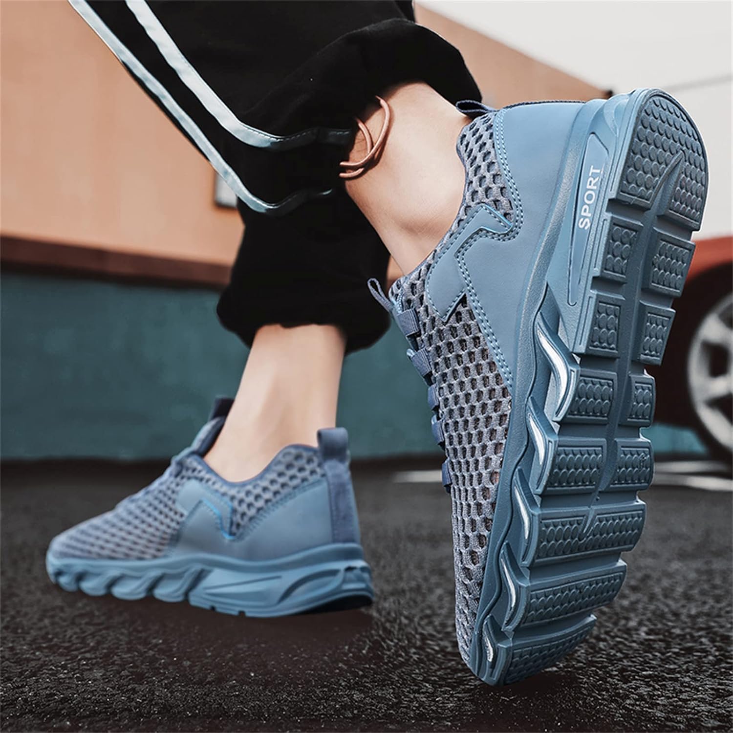 Men's Flyknit Mesh Breathable Sports Casual Shoes-caipcmall