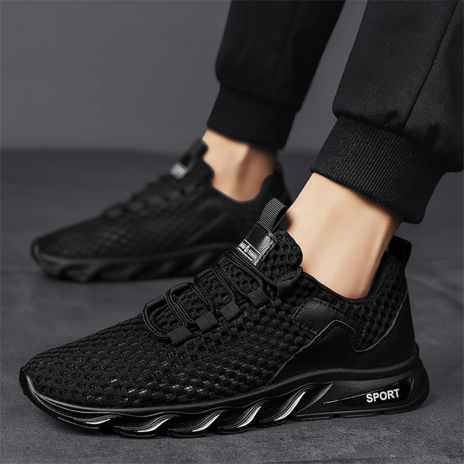 Men's Flyknit Mesh Breathable Sports Casual Shoes-caipcmall