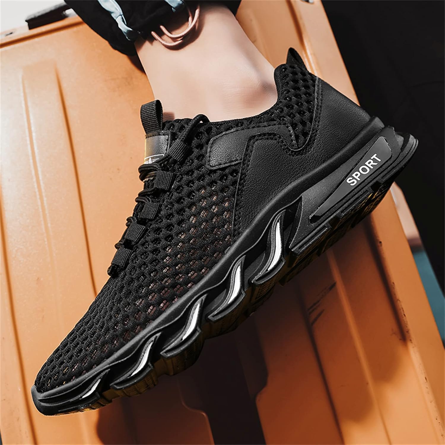 Men's Flyknit Mesh Breathable Sports Casual Shoes-caipcmall